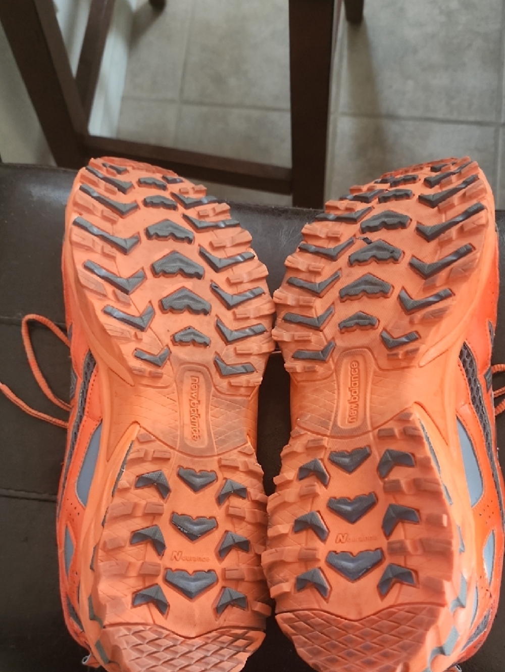 New Balance Orange and Gray Men's Running Sneakers - Picture 3 of 3